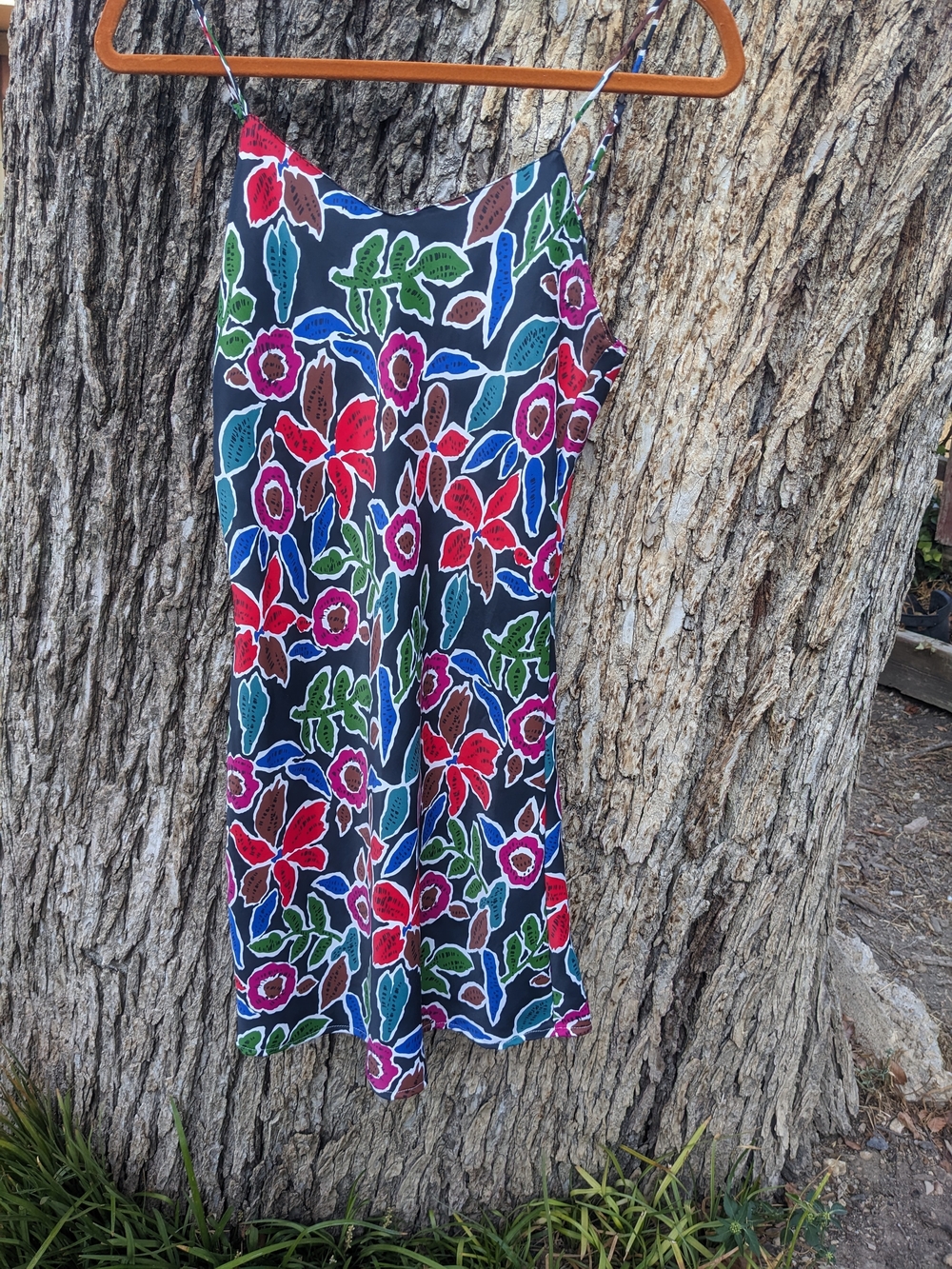 Floral Mini Dress in Blue & Red
